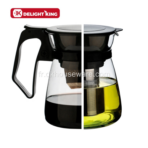 Cafetière à thé en verre à double usage avec filtre